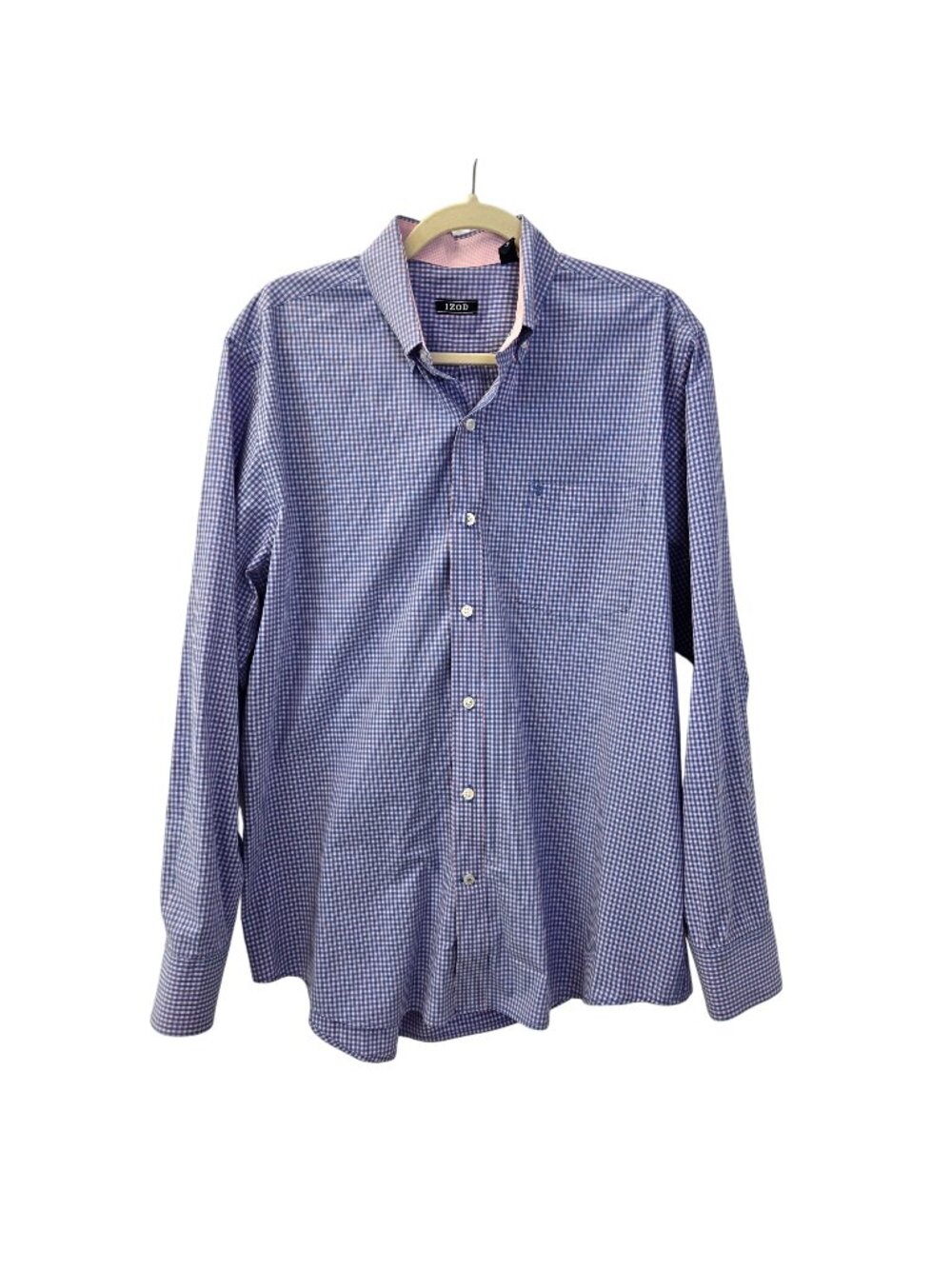 IZOD Checked Button Down Shirt Size Large